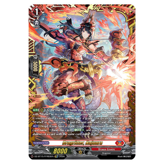 Dragritter, Najuura DZ-BT15/FFR03EN card from the Cardfight!! Vanguard set Strike of Illusionary Shadows