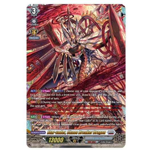 Star-vader, Chaos Breaker Dragon DZ-BT15/FFR10EN card from the Cardfight!! Vanguard set Strike of Illusionary Shadows