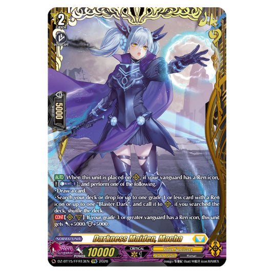Darkness Maiden, Macha DZ-BT15/FFR13EN card from the Cardfight!! Vanguard set Strike of Illusionary Shadows
