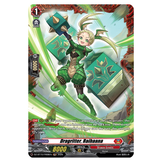 Dragritter, Raihaana DZ-BT15/FR08EN card from the Cardfight!! Vanguard set Strike of Illusionary Shadows