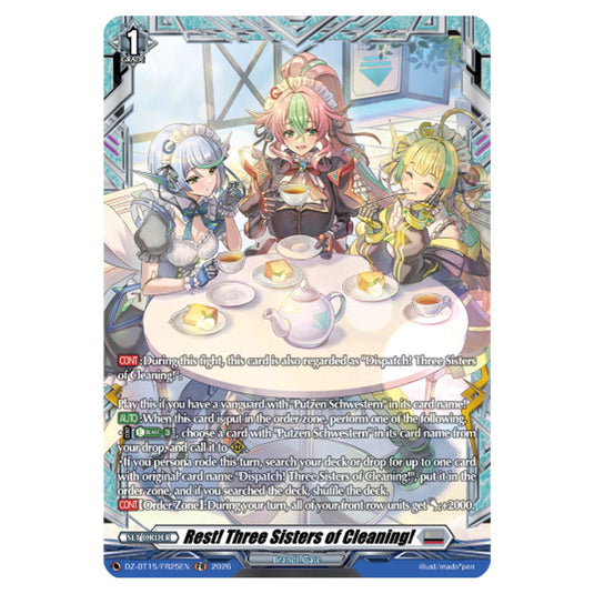 Rest! Three Sisters of Cleaning! DZ-BT15/FR25EN card from the Cardfight!! Vanguard set Strike of Illusionary Shadows