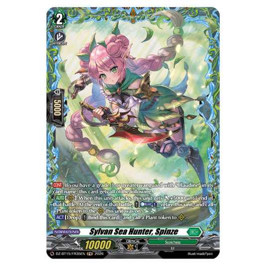 Sylvan Sea Hunter, Spinze DZ-BT15/FR35EN card from the Cardfight!! Vanguard set Strike of Illusionary Shadows