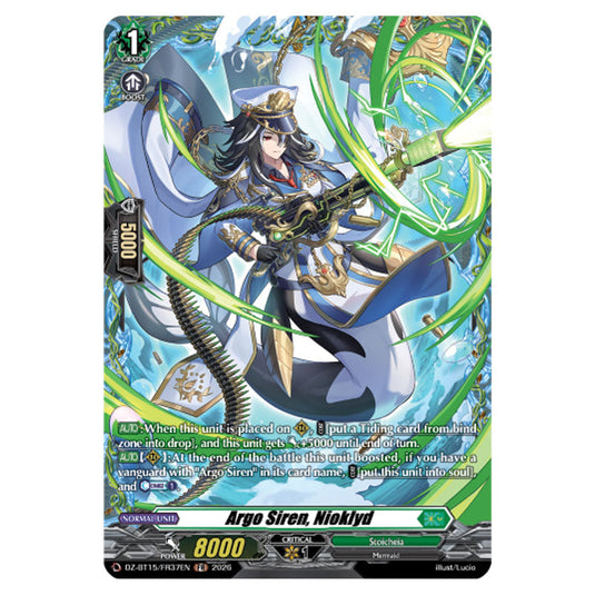 Argo Siren, Nioklyd DZ-BT15/FR37EN card from the Cardfight!! Vanguard set Strike of Illusionary Shadows