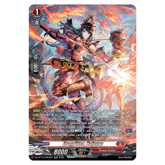 Dragritter, Najuura DZ-BT15/SR03EN card from the Cardfight!! Vanguard set Strike of Illusionary Shadows