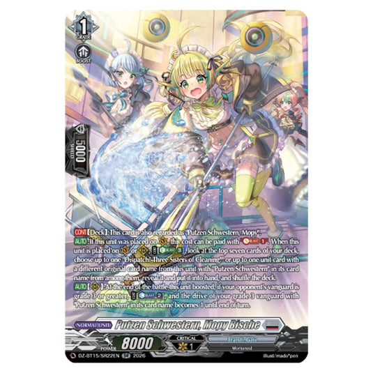 Putzen Schwestern, Mopy Bische DZ-BT15/SR22EN card from the Cardfight!! Vanguard set Strike of Illusionary Shadows