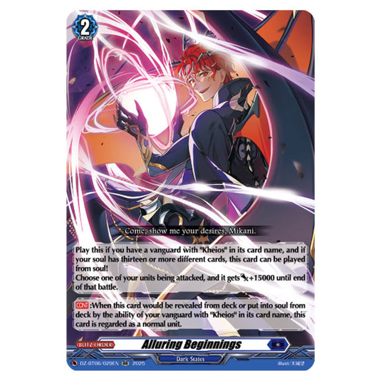 Alluring Beginnings DZ-BT06/029EN card from the Cardfight!! Vanguard set Generation Dragenesis