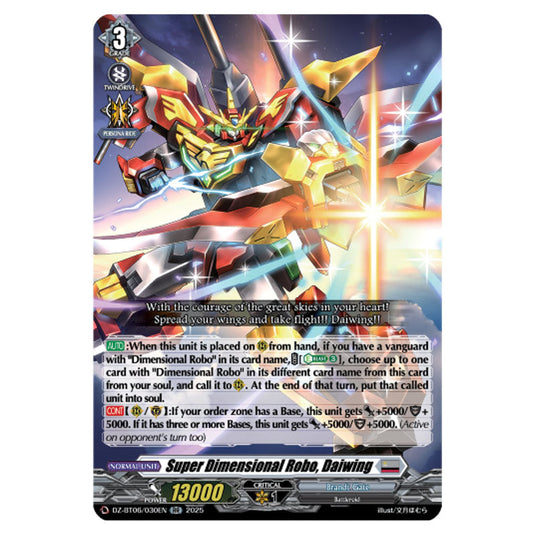 Super Dimensional Robo, Daiwing DZ-BT06/030EN card from the Cardfight!! Vanguard set Generation Dragenesis