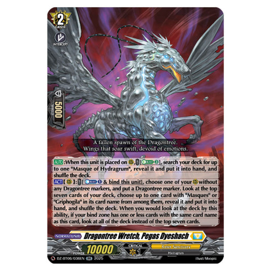 Dragontree Wretch, Pegas Dyeshach DZ-BT06/036EN card from the Cardfight!! Vanguard set Generation Dragenesis