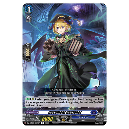 Document Decipher DZ-BT06/054EN card from the Cardfight!! Vanguard set Generation Dragenesis