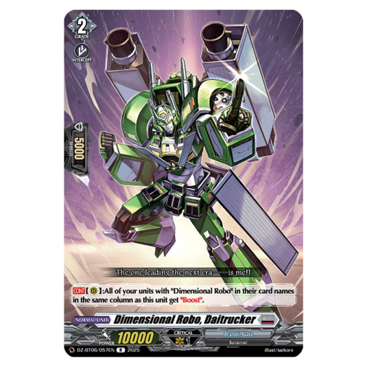 Dimensional Robo, Daitrucker DZ-BT06/057EN card from the Cardfight!! Vanguard set Generation Dragenesis