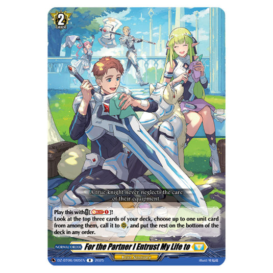 For the Partner I Entrust My Life to DZ-BT06/065EN card from the Cardfight!! Vanguard set Generation Dragenesis
