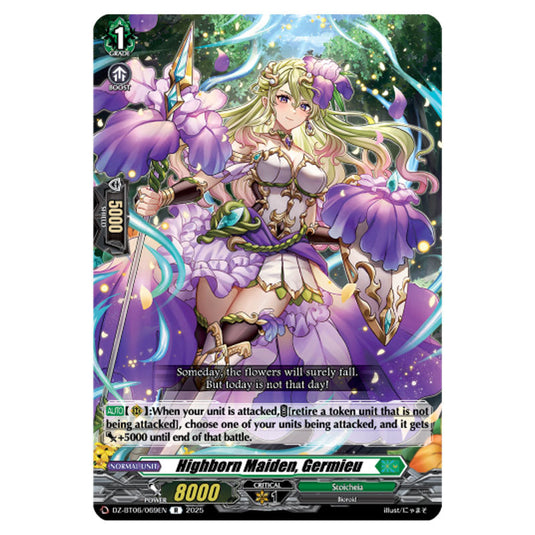 Highborn Maiden, Germieu DZ-BT06/069EN card from the Cardfight!! Vanguard set Generation Dragenesis