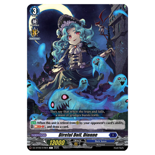 Direful Doll, Dionne DZ-BT06/078EN card from the Cardfight!! Vanguard set Generation Dragenesis