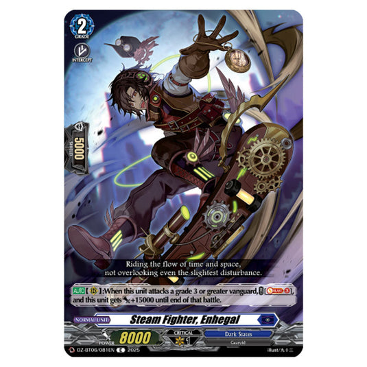 Steam Fighter, Enhegal DZ-BT06/081EN card from the Cardfight!! Vanguard set Generation Dragenesis