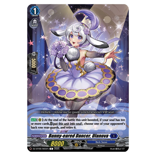 Bunny-eared Dancer, Ulanova DZ-BT06/083EN card from the Cardfight!! Vanguard set Generation Dragenesis