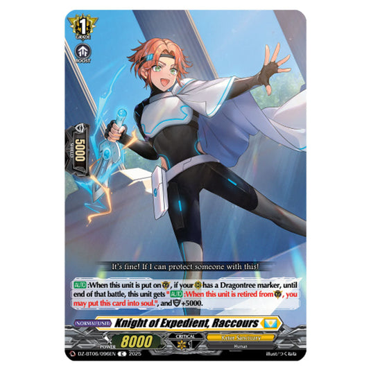 Knight of Expedient, Raccours DZ-BT06/096EN card from the Cardfight!! Vanguard set Generation Dragenesis