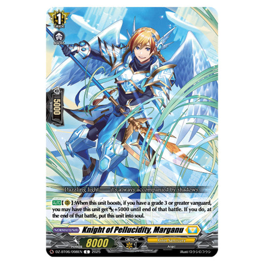 Knight of Pellucidity, Marganu DZ-BT06/098EN card from the Cardfight!! Vanguard set Generation Dragenesis