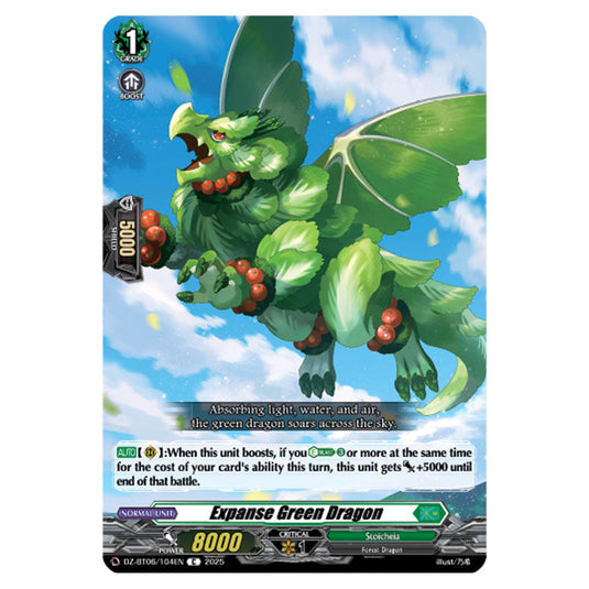 Expanse Green Dragon DZ-BT06/104EN card from the Cardfight!! Vanguard set Generation Dragenesis