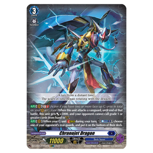 Chronojet Dragon DZ-BT06/EX03EN card from the Cardfight!! Vanguard set Generation Dragenesis