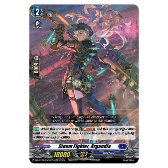 Steam Fighter, Argandia DZ-BT06/EX10EN card from the Cardfight!! Vanguard set Generation Dragenesis