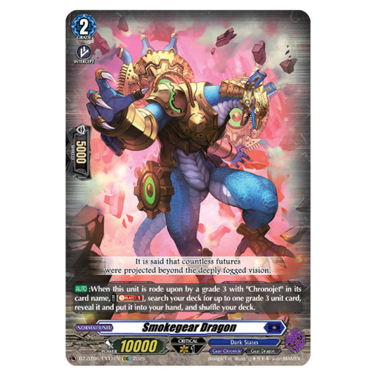 Smokegear Dragon DZ-BT06/EX11EN card from the Cardfight!! Vanguard set Generation Dragenesis
