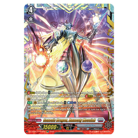 Genesis Dragon, Amnesty Messiah DZ-BT06/FFR18EN card from the Cardfight!! Vanguard set Generation Dragenesis