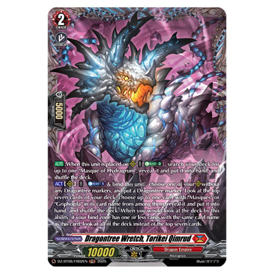 Dragontree Wretch, Torikei Qimrud DZ-BT06/FR02EN card from the Cardfight!! Vanguard set Generation Dragenesis