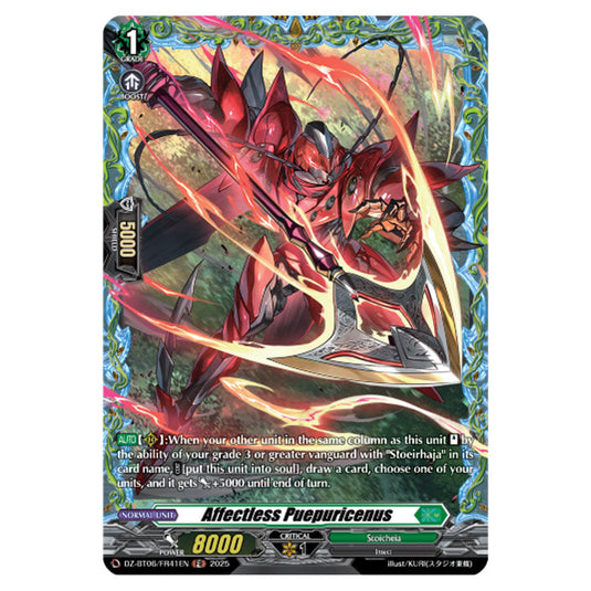 Affectless Puepuricenus DZ-BT06/FR41EN card from the Cardfight!! Vanguard set Generation Dragenesis