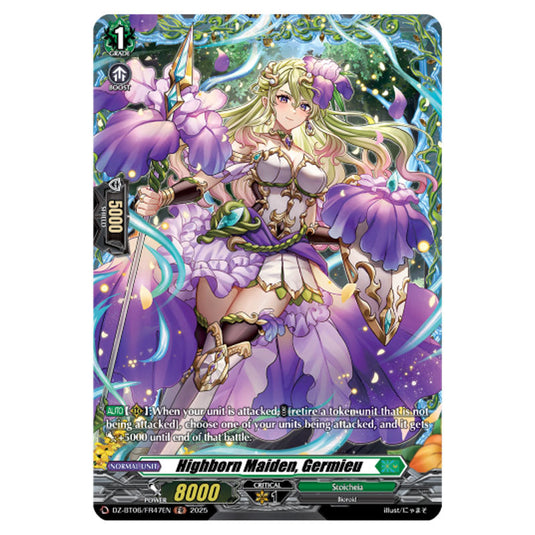 Highborn Maiden, Germieu DZ-BT06/FR47EN card from the Cardfight!! Vanguard set Generation Dragenesis
