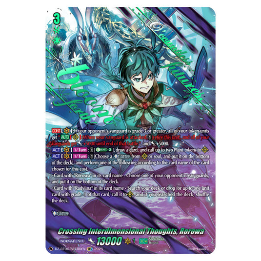 Crossing Interdimensional Thoughts, Rorowa DZ-BT06/SEC06EN card from the Cardfight!! Vanguard set Generation Dragenesis