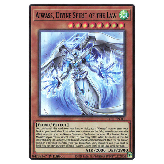 Aiwass, Divine Spirit of the Law CORI-EN016 card from the Yu-Gi-Oh! set Chaos Origins