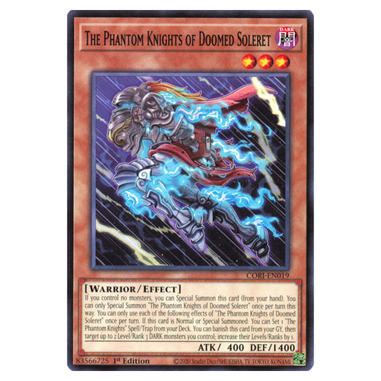 The Phantom Knights of Doomed Soleret CORI-EN019 card from the Yu-Gi-Oh! set Chaos Origins