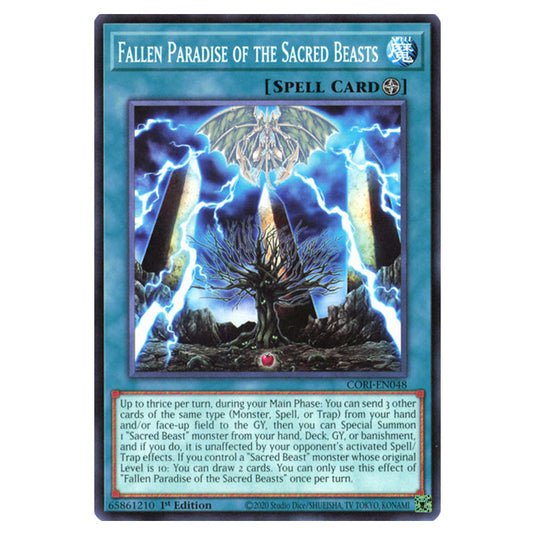 Fallen Paradise of the Sacred Beasts CORI-EN048 card from the Yu-Gi-Oh! set Chaos Origins