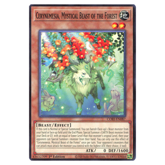 Cerynemesia, Mystical Beast of the Forest CORI-EN087 card from the Yu-Gi-Oh! set Chaos Origins