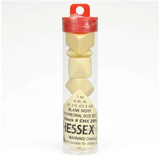 Chessex - Polyhedral 16mm 6-Die Set - Blank Ivory