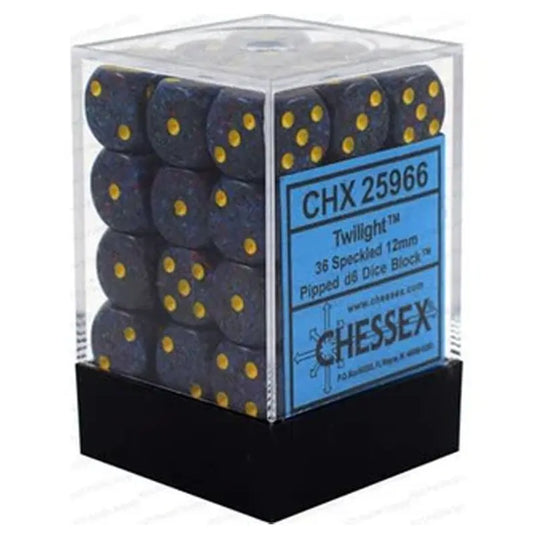 Chessex - Speckled 12mm d6 - Water Dice Block (34 dice)