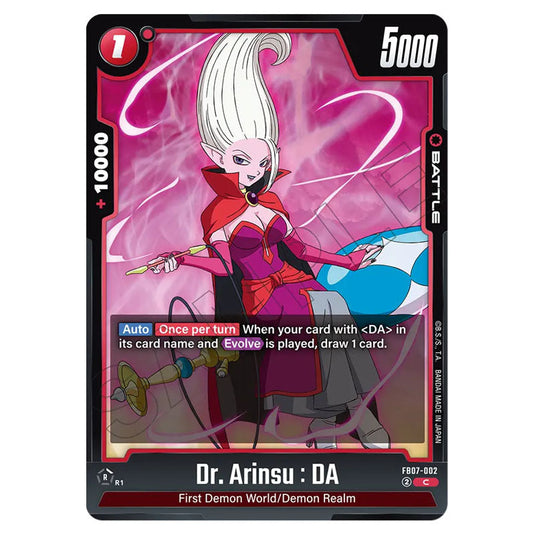 Dr. Arinsu : DA FB07-002 card from the Dragon Ball Super Card Game Fusion World set FB07 - Wish for Shenron