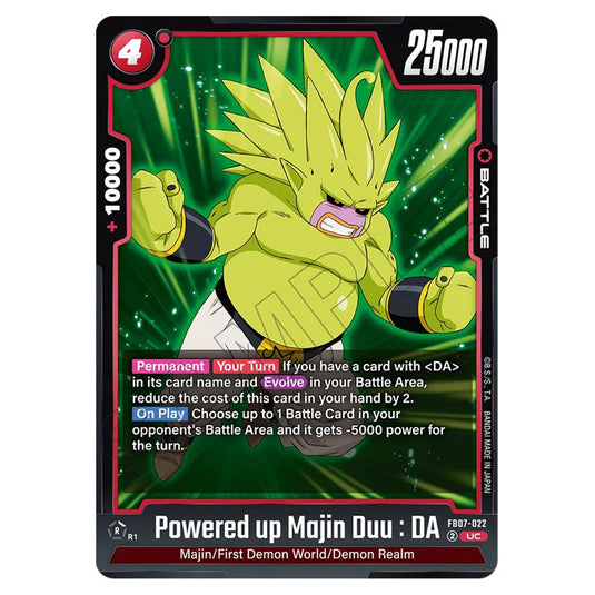 Powered up Majin Duu : DA FB07-022 card from the Dragon Ball Super Card Game Fusion World set FB07 - Wish for Shenron