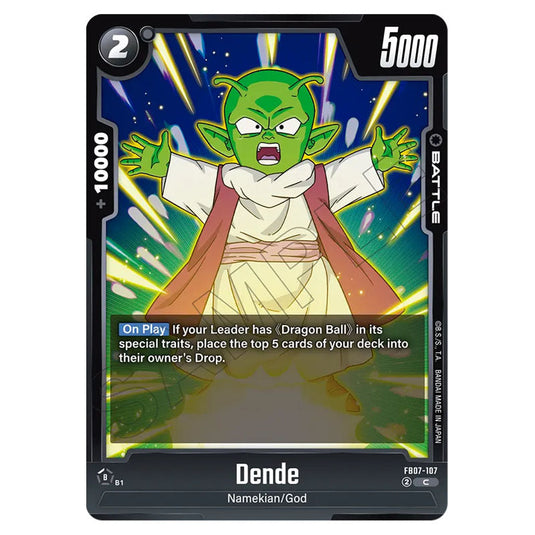Dende FB07-107 card from the Dragon Ball Super Card Game Fusion World set FB07 - Wish for Shenron