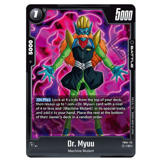 Dr. Myuu FB04-112 card from the Dragon Ball Super Card Game Fusion World set FB04 - Ultra Limit