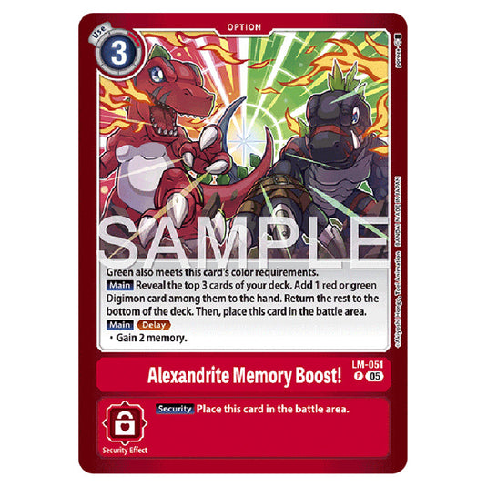 Alexandrite Memory Boost! LM-051 card from the Digimon set LM-07: Limited Card Pack Another Knight