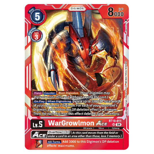 WarGrowlmon BT19-011 card from the Digimon set BT19-20: Special Booster Ver.2.5