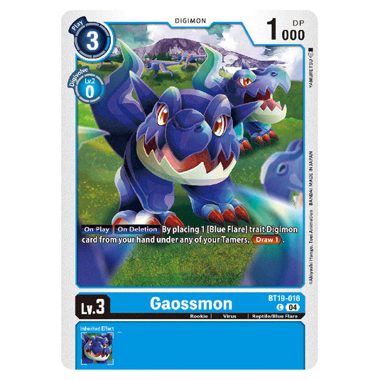 Gaossmon BT19-016 card from the Digimon set BT19-20: Special Booster Ver.2.5