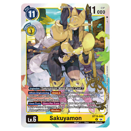 Sakuyamon BT19-040 card from the Digimon set BT19-20: Special Booster Ver.2.5