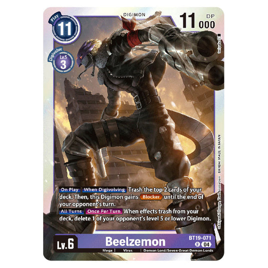 Beelzemon BT19-071 card from the Digimon set BT19-20: Special Booster Ver.2.5