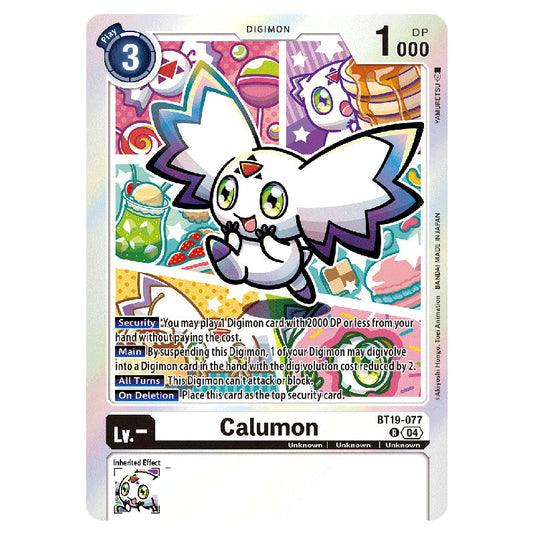 Calumon BT19-077 card from the Digimon set BT19-20: Special Booster Ver.2.5