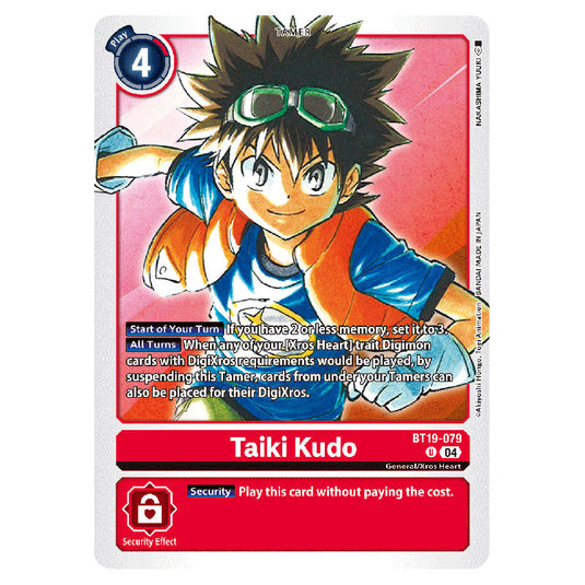 Taiki Kudo BT19-079 card from the Digimon set BT19-20: Special Booster Ver.2.5