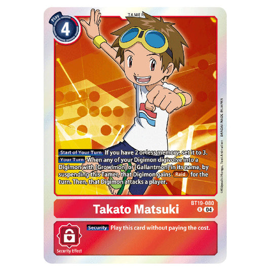 Takato Matsuki BT19-080 card from the Digimon set BT19-20: Special Booster Ver.2.5