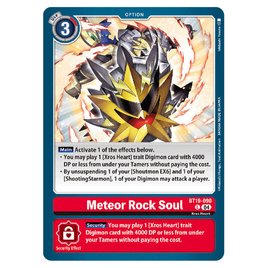 Meteor Rock Soul BT19-090 card from the Digimon set BT19-20: Special Booster Ver.2.5