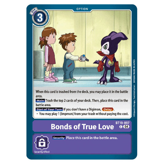Bonds of True Love BT19-097 card from the Digimon set BT19-20: Special Booster Ver.2.5
